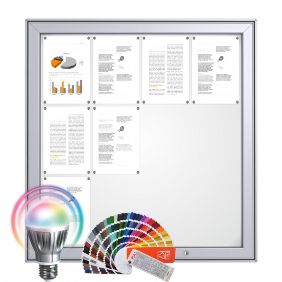 LED-RAL MAXI Notice Board &ndash; Magnetic 12 x DIN A4