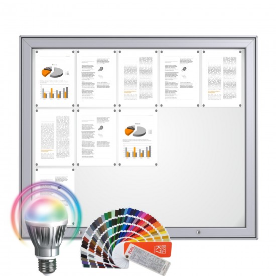 LED-RAL MAXI Notice Board &ndash; Magnetic 15 x DIN A4