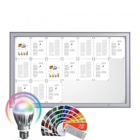 LED-RAL MAXI Notice Board &ndash; Magnetic 21 x DIN A4