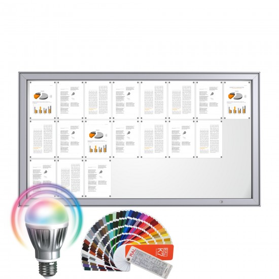 LED-RAL MAXI Notice Board &ndash; Magnetic 24 x DIN A4