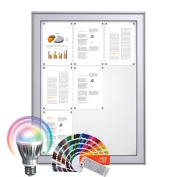 LED-RAL MAXI Notice Board &ndash; Magnetic 9 x DIN A4