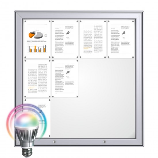 LED MAXI Notice Board &ndash; Magnetic 12 x DIN A4