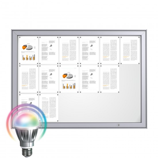 LED MAXI Notice Board &ndash; Magnetic 18 x DIN A4