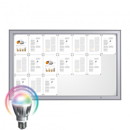 LED MAXI Notice Board &ndash; Magnetic 21 x DIN A4