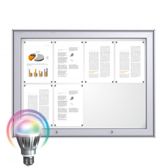 LED MAXI Notice Board &ndash; Magnetic 8 x DIN A4