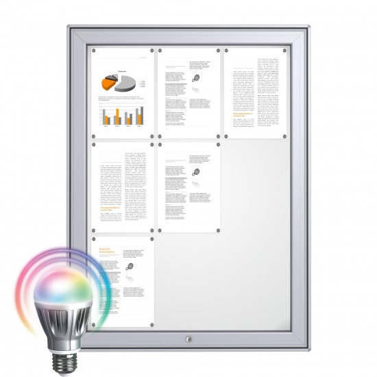 LED MAXI Notice Board &ndash; Magnetic 9 x DIN A4