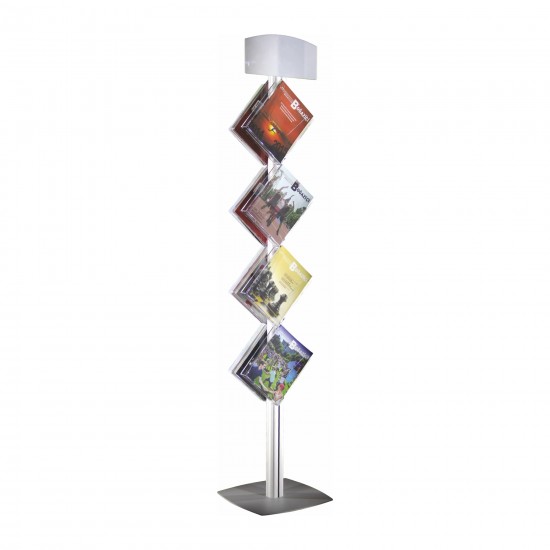 Slanted Leaflet Stand with Header - 3xA4