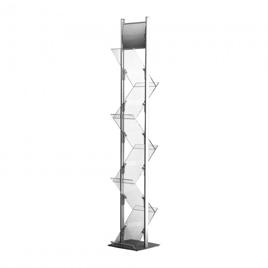 Portable Zig Zag Brochure Stand with Header - 6xA4