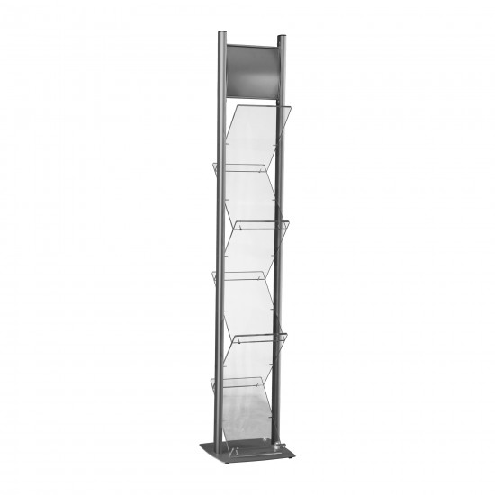 Brochure Stand Zig Zag &ldquo;Double Leg&rdquo; with Header - 6xA4