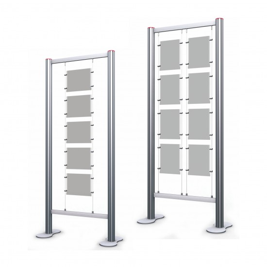 Cable Display Stands &ldquo;Wiro Centro&rdquo;  - 4 x DIN A3 (420 mm. x 297 mm.) - Landscape