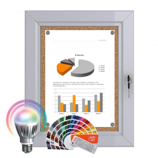 LED-RAL Notice Board &ndash; Cork 1 x DIN A4