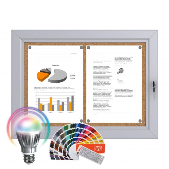 LED-RAL Notice Board &ndash; Cork 2 x DIN A4