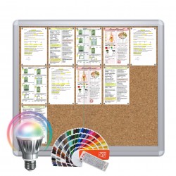 LED-RAL MAXI Sliding Notice Board &ndash; Cork 15 x DIN A4
