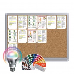 LED-RAL MAXI Sliding Notice Board &ndash; Cork 18 x DIN A4