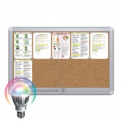 LED MAXI Sliding Notice Board &ndash; Cork 10 x DIN A4