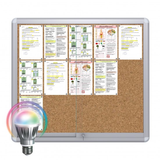 LED MAXI Sliding Notice Board &ndash; Cork 15 x DIN A4