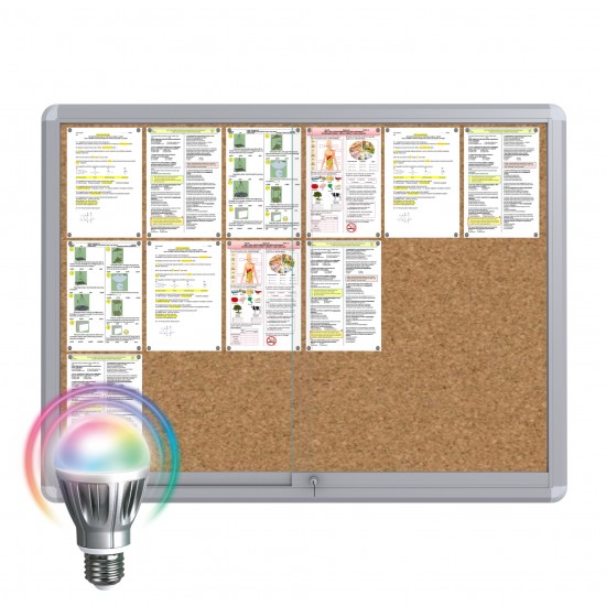 LED MAXI Sliding Notice Board &ndash; Cork 18 x DIN A4