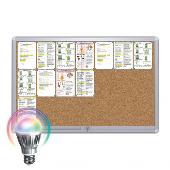 LED MAXI Sliding Notice Board &ndash; Cork 21 x DIN A4