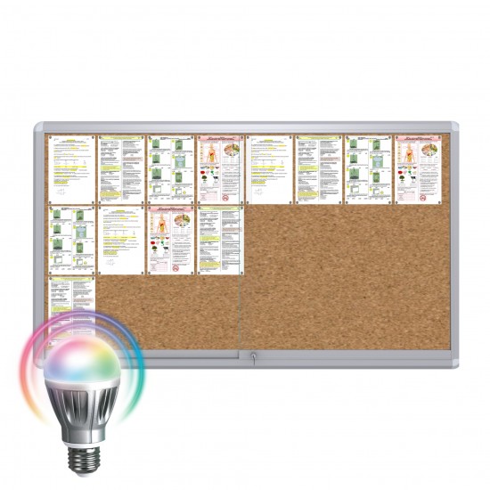 LED MAXI Sliding Notice Board &ndash; Cork 24 x DIN A4