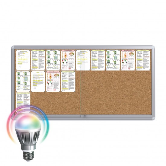 LED MAXI Sliding Notice Board &ndash; Cork 27 x DIN A4