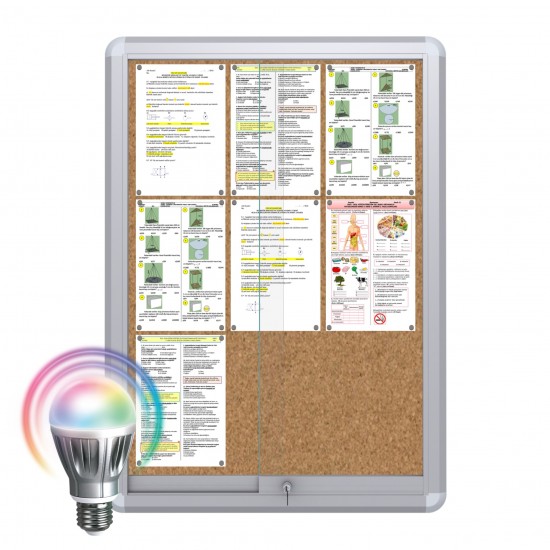 LED MAXI Sliding Notice Board &ndash; Cork 9 x DIN A4