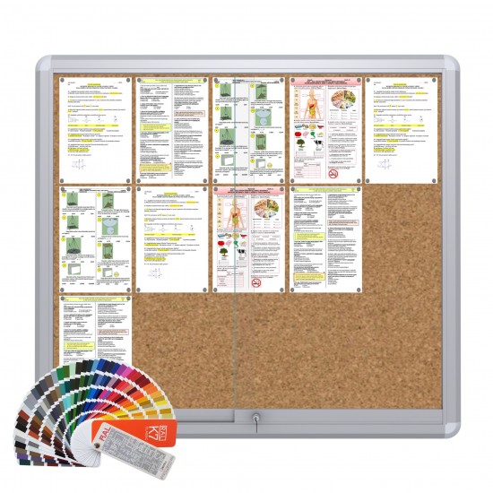 RAL MAXI Sliding Notice Board &ndash; Cork 15 x DIN A4