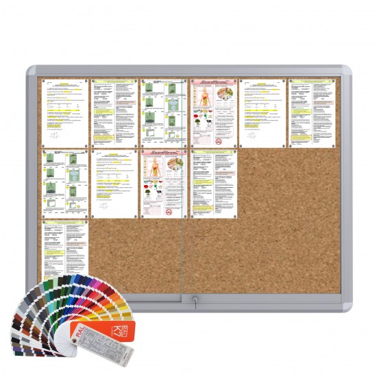 RAL MAXI Sliding Notice Board &ndash; Cork 18 x DIN A4