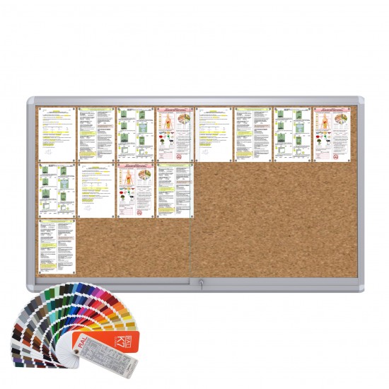 RAL MAXI Sliding Notice Board &ndash; Cork 24 x DIN A4