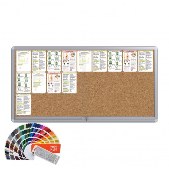 RAL MAXI Sliding Notice Board &ndash; Cork 27 x DIN A4
