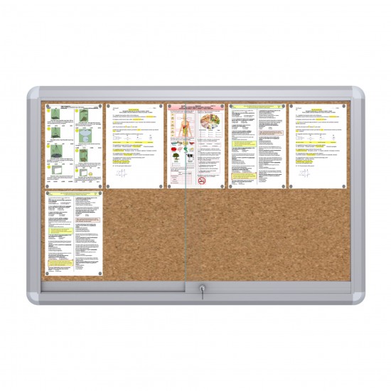 MAXI Sliding Notice Board &ndash; Cork 10 x DIN A4