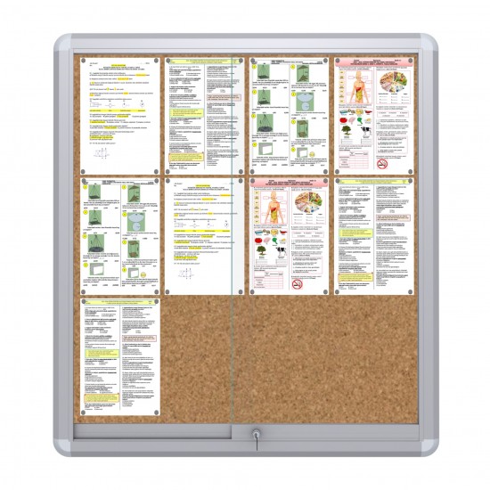 MAXI Sliding Notice Board &ndash; Cork 12 x DIN A4