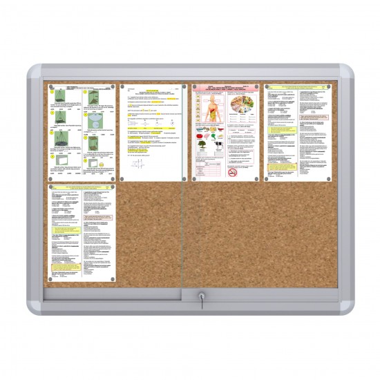 MAXI Sliding Notice Board &ndash; Cork 8 x DIN A4