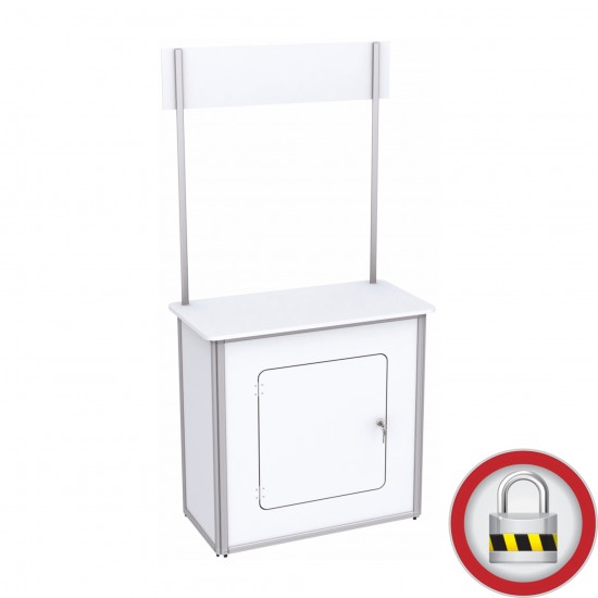 Folding Counter &ldquo;Lockable&rdquo; with Header - 70 cm