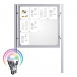 Free Standing LED Noticeboard - Magnetic 12 x DIN A4