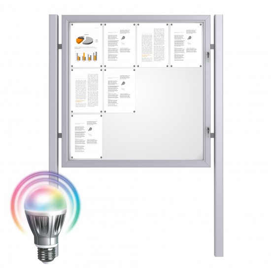 Free Standing LED Noticeboard - Magnetic 12 x DIN A4