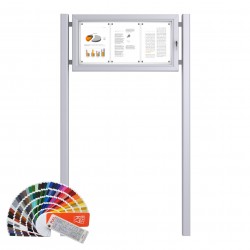 Free Standing RAL Noticeboard with Baseplate - Magnetic 3 x DIN A4