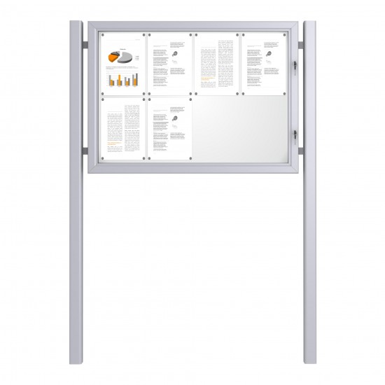Free Standing Noticeboard - Magnetic 8 x DIN A4