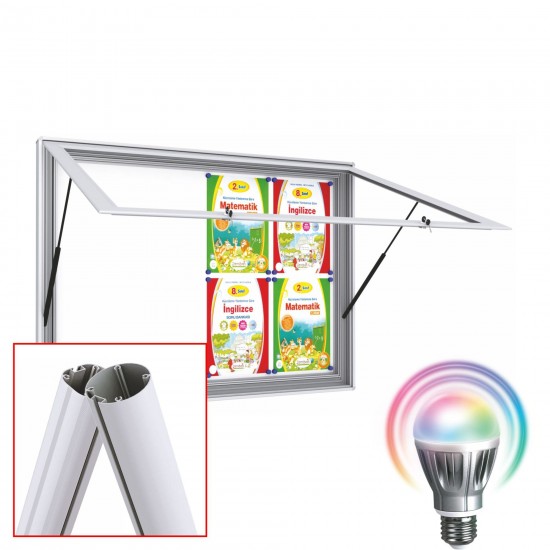 MIDI Free Standing LED Noticeboard - Magnetic 8 x DIN A4