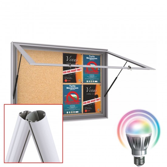 MIDI Free Standing LED Noticeboard - Cork 15 x DIN A4