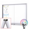 MIDI Sliding Doors Free Standing LED Noticeboard - Magnetic