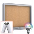 MAXI Sliding Doors Free Standing LED Noticeboard - Cork