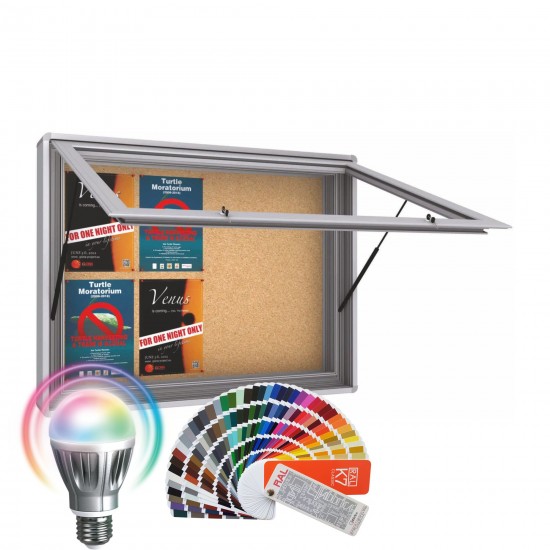 LED-RAL SUPER MAXI Notice Board &ndash; Cork 8 x DIN A4