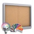LED-RAL MAXI Sliding Doors Noticeboard - Cork