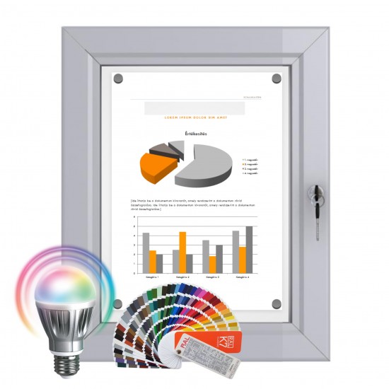 LED-RAL Notice Board &ndash; Magnetic 1 x DIN A4