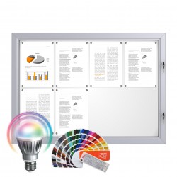 LED-RAL Notice Board &ndash; Magnetic 8 x DIN A4