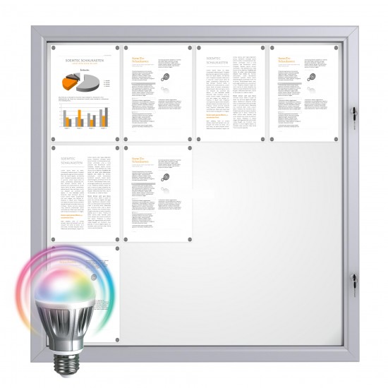 LED Notice Board &ndash; Magnetic 12 x DIN A4
