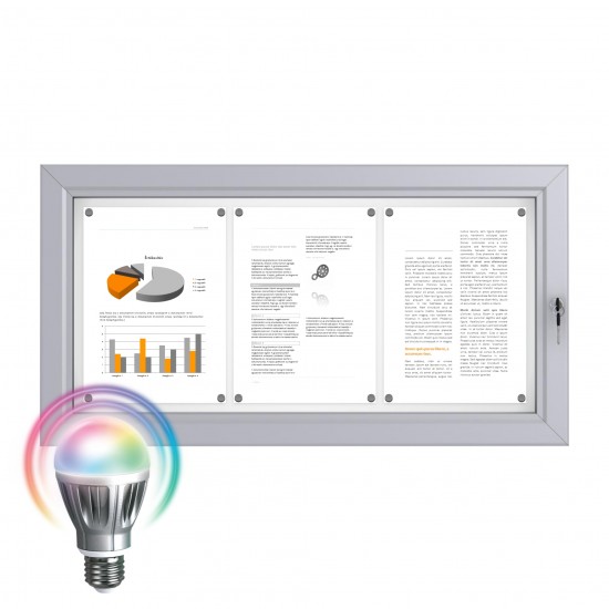 LED Notice Board &ndash; Magnetic 3 x DIN A4
