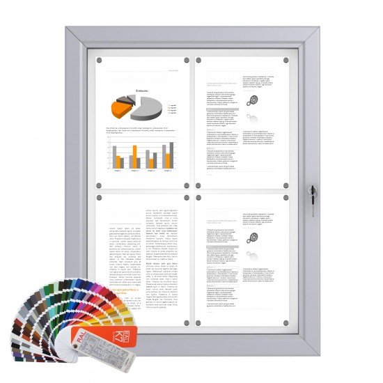 RAL Notice Board &ndash; Magnetic 4 x DIN A4