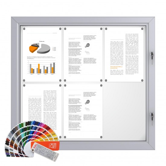 RAL Notice Board &ndash; Magnetic 6 x DIN A4