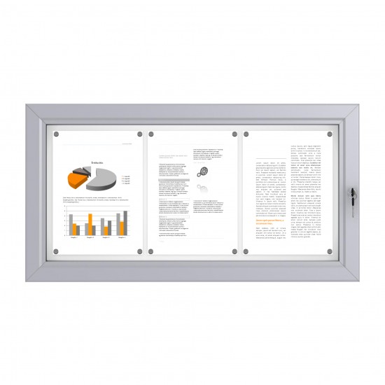 Notice Board &ndash; Magnetic 3 x DIN A4